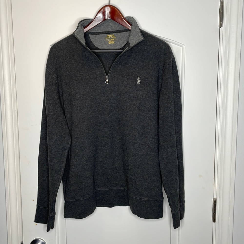 Ralph Lauren Long Sleeve Polo dark grey size large